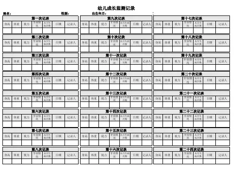 幼儿成长监测记录表