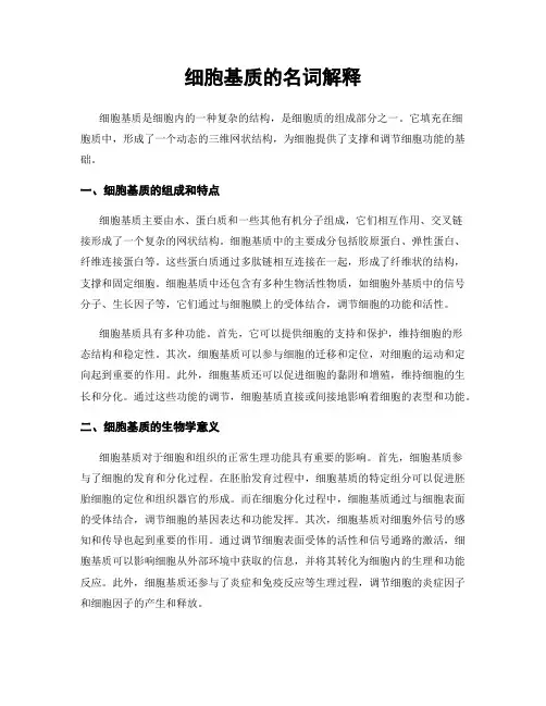 细胞基质的名词解释