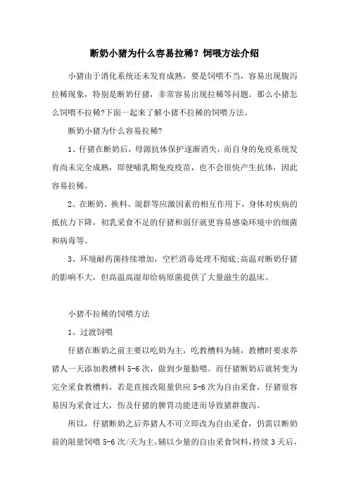 断奶小猪为什么容易拉稀？饲喂方法介绍