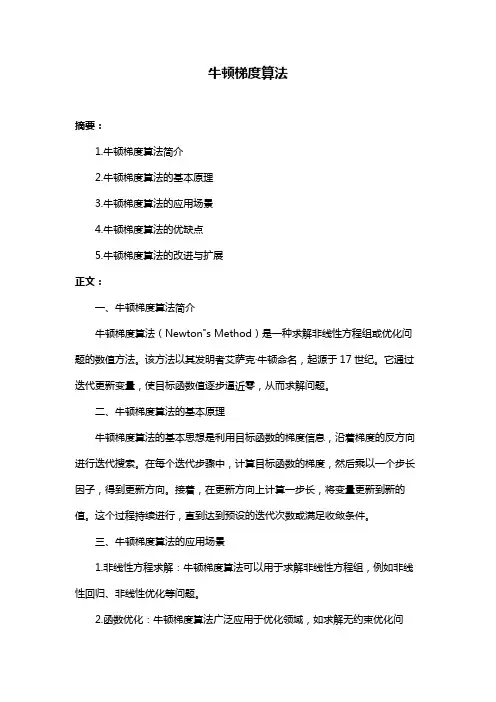 牛顿梯度算法