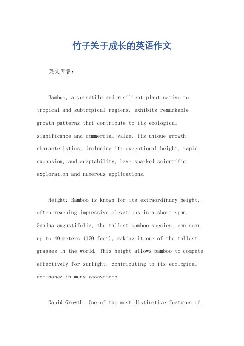 竹子关于成长的英语作文