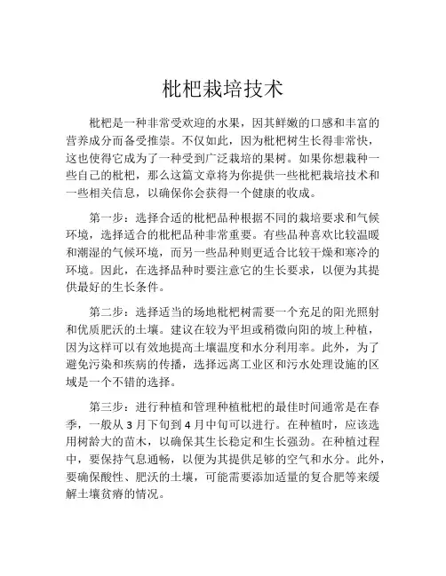枇杷栽培技术