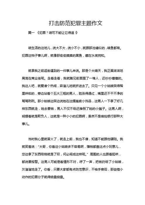 打击防范犯罪主题作文