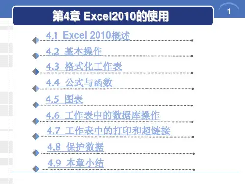 一级office第4章 Excel2010的使用