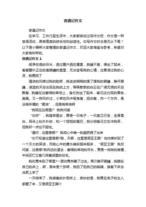 奇遇记作文
