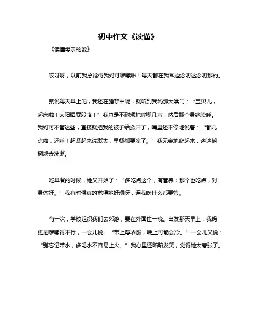 初中作文《读懂》