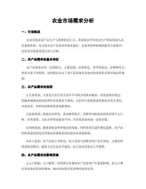 农业市场需求分析