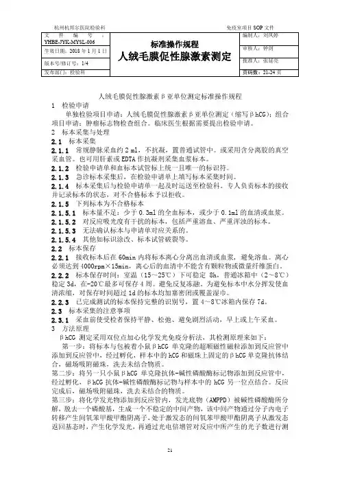 人绒毛促性腺激素sop