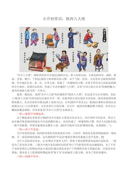 小升初常识：陕西八大怪