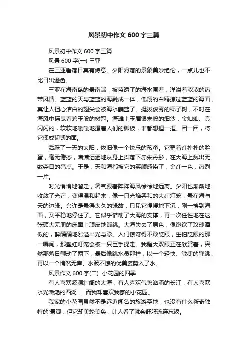 风景初中作文600字三篇