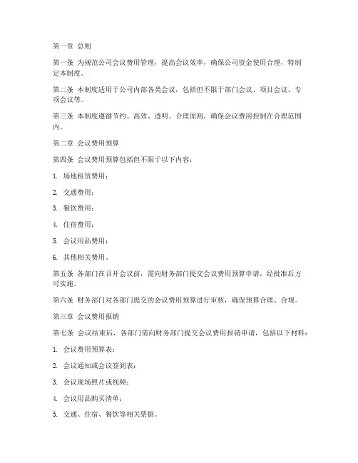 公司会议费管理制度模板