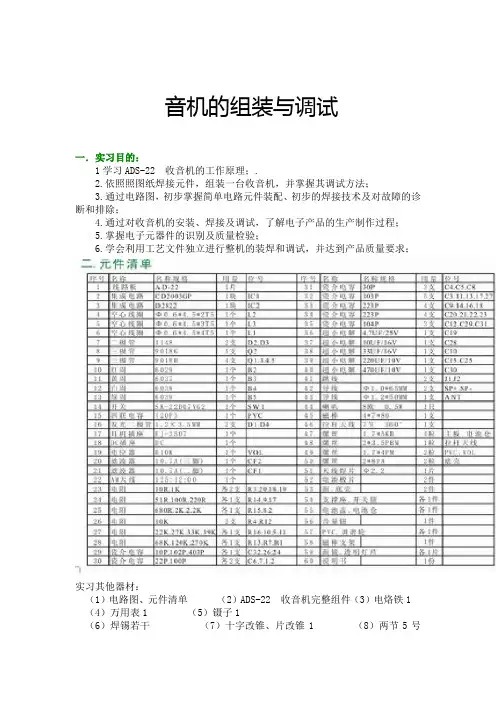 收音机的组装与调试总结
