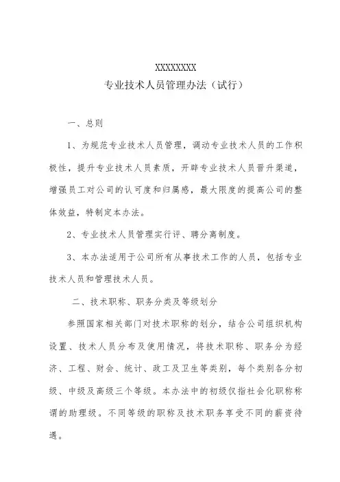 专业技术人员管理办法