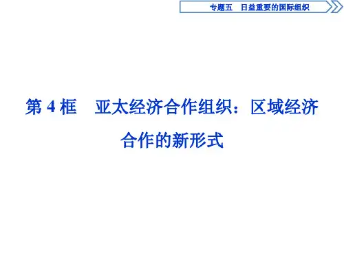 人教版高中政治选修三课件：专题五 第4框 亚太经济合作组织：区域经济合作的新形式 