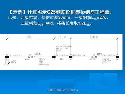 梁钢筋计算框架梁步骤解析课件