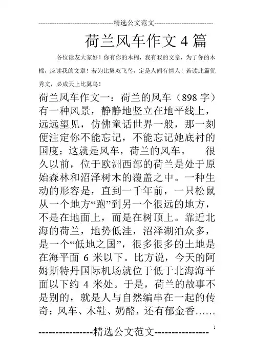 荷兰风车作文4篇