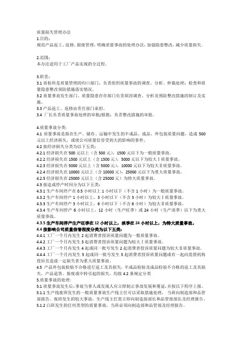 质量损失管理办法