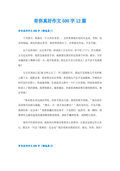 有你真好作文500字12篇