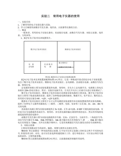实验二__常用电子仪器的使用
