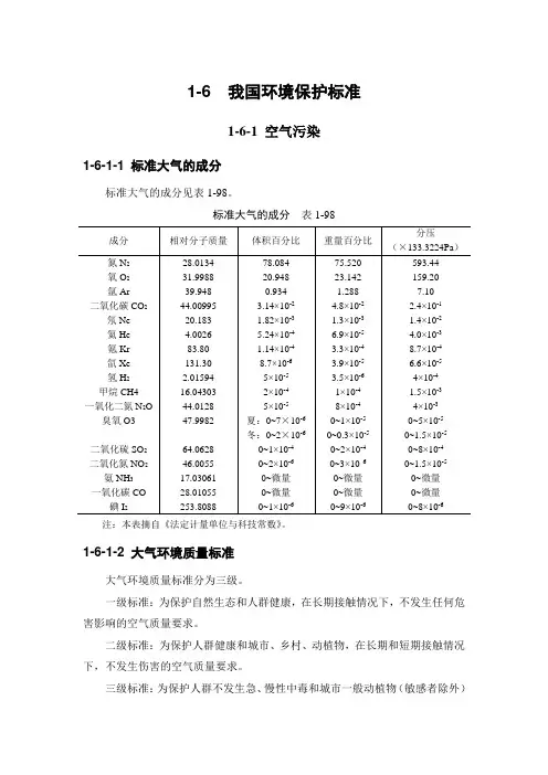 16我国环境保护标准