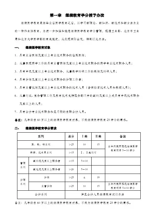 继续教育学分授予办法