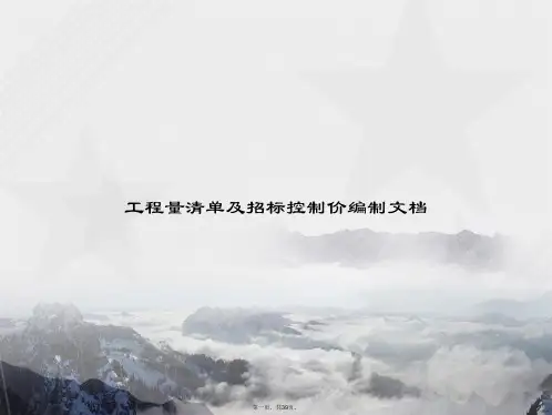 工程量清单及招标控制价编制讲课文档