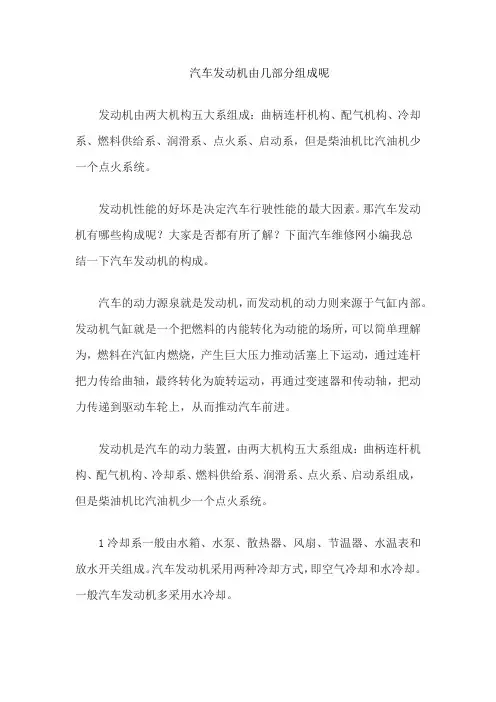 汽车发动机由几部分组成呢