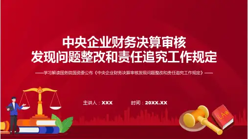 完整解读央企财务决算审核发现问题整改和责任追究工作规定学习解读ppt资料