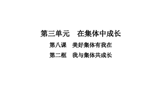 七年级道德与法治下册(人教版)第八课  美好集体有我在  第二框  我与集体共成长