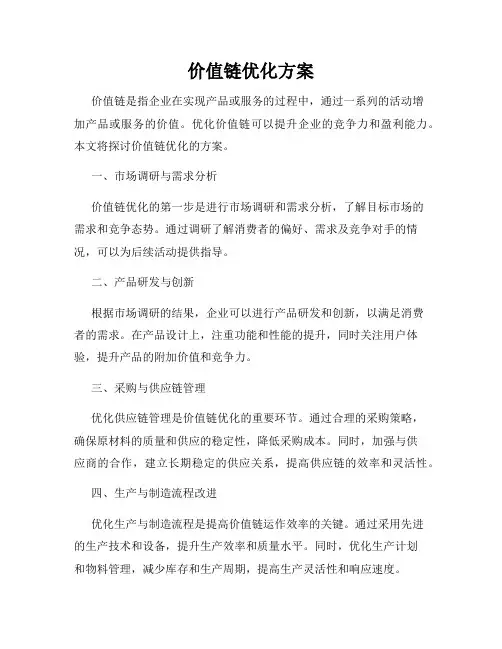 价值链优化方案