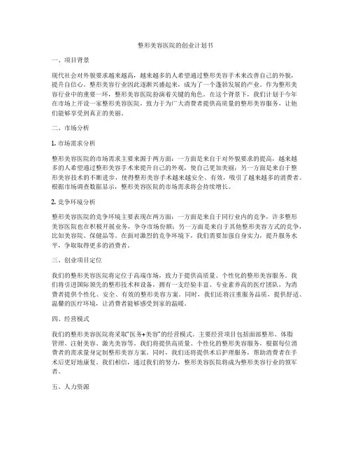 整形美容医院的创业计划书