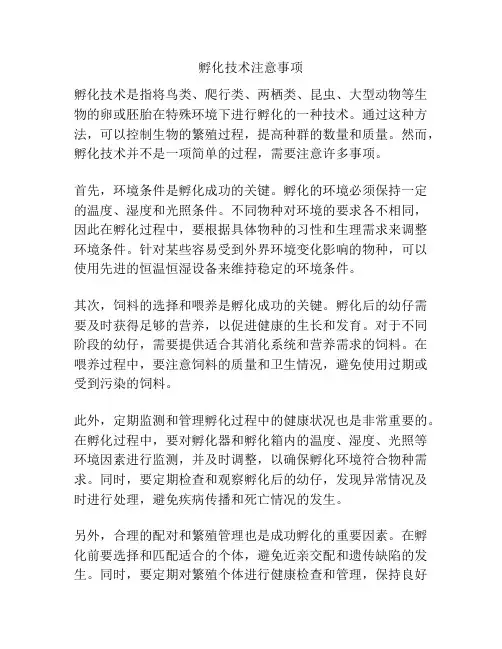 孵化技术注意事项