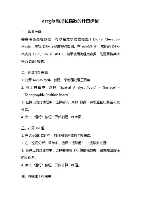 arcgis地形位指数的计算步骤