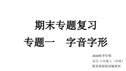 2020秋部编版八语上作业课件(河南专版)专题一 字音字形