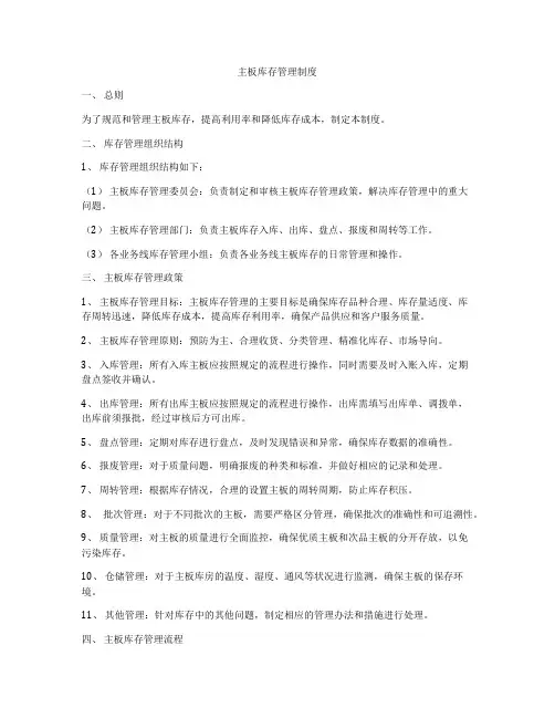 主板库存管理制度