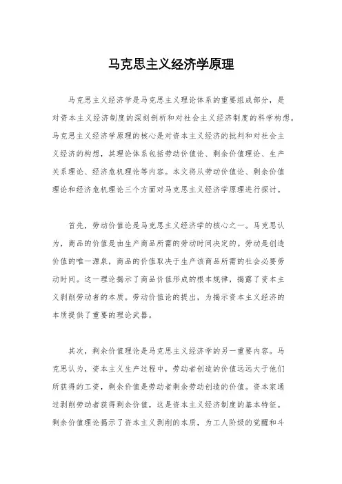 马克思主义经济学原理