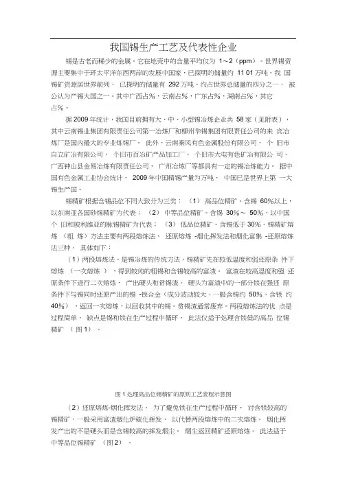我国锡冶炼主要企业