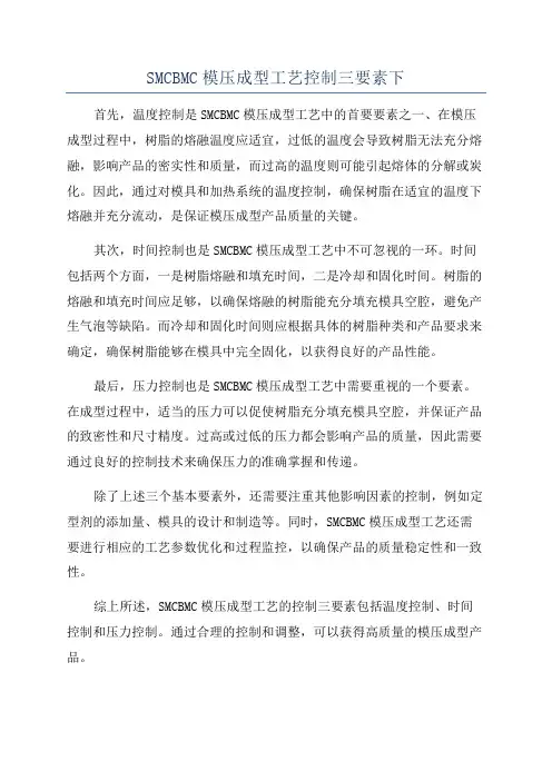 SMCBMC模压成型工艺控制三要素下