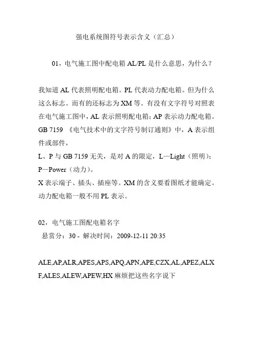 强电系统图符号表示含义(汇总)