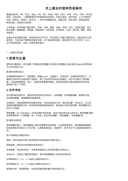 史上最全的塑料性能解析