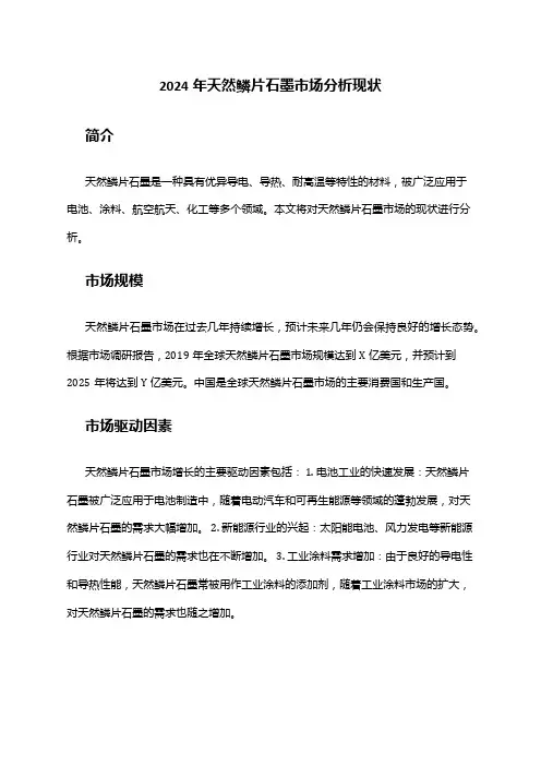 2024年天然鳞片石墨市场分析现状