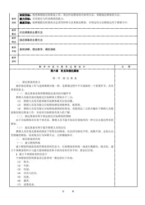 《现代推销学》教学教案06