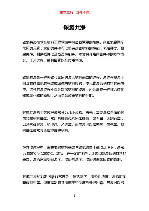 碳氮共渗_精品文档