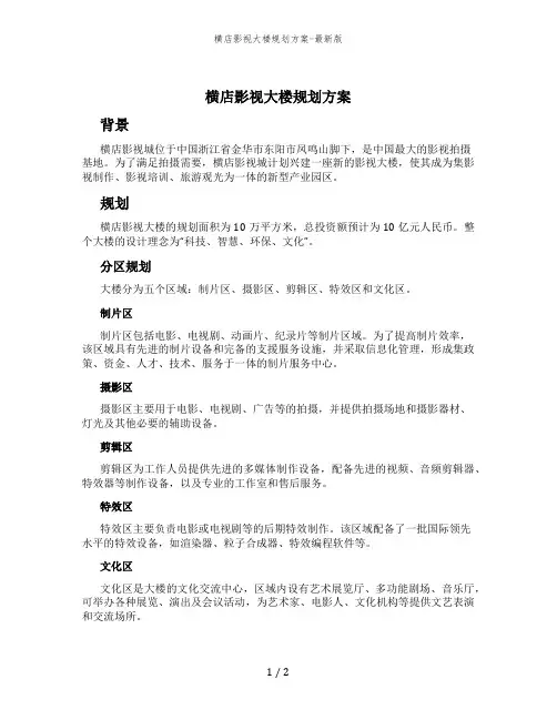 横店影视大楼规划方案-最新版