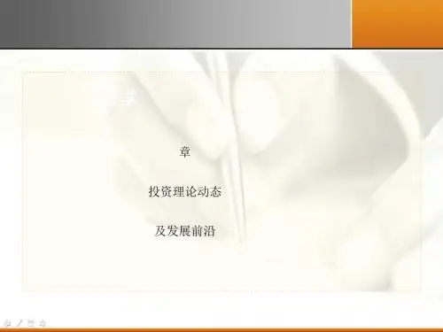 投资理论动态及发展前沿(PPT 48张)