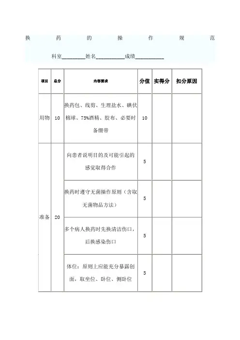 换药的操作规范