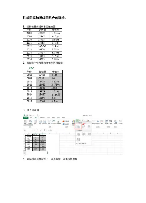 excel画柱状图和折线图组合