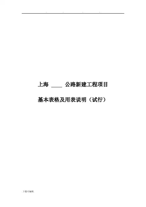 上海公路工程项目用表(最终)