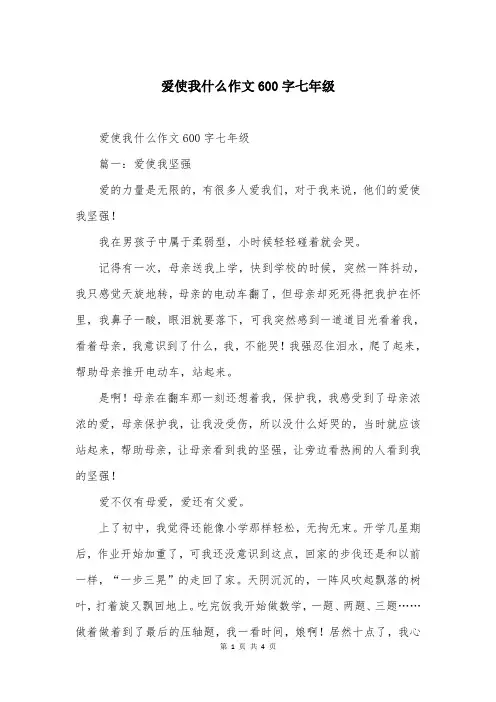 爱使我什么作文600字七年级