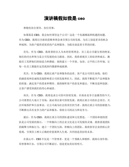 演讲稿假如我是ceo